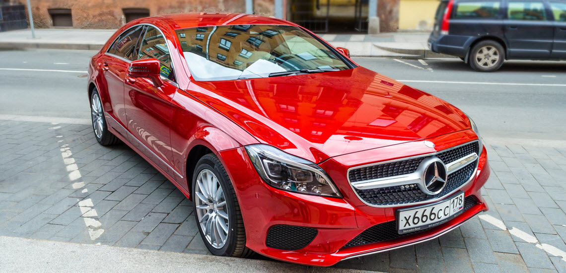 Red Mercedes Car